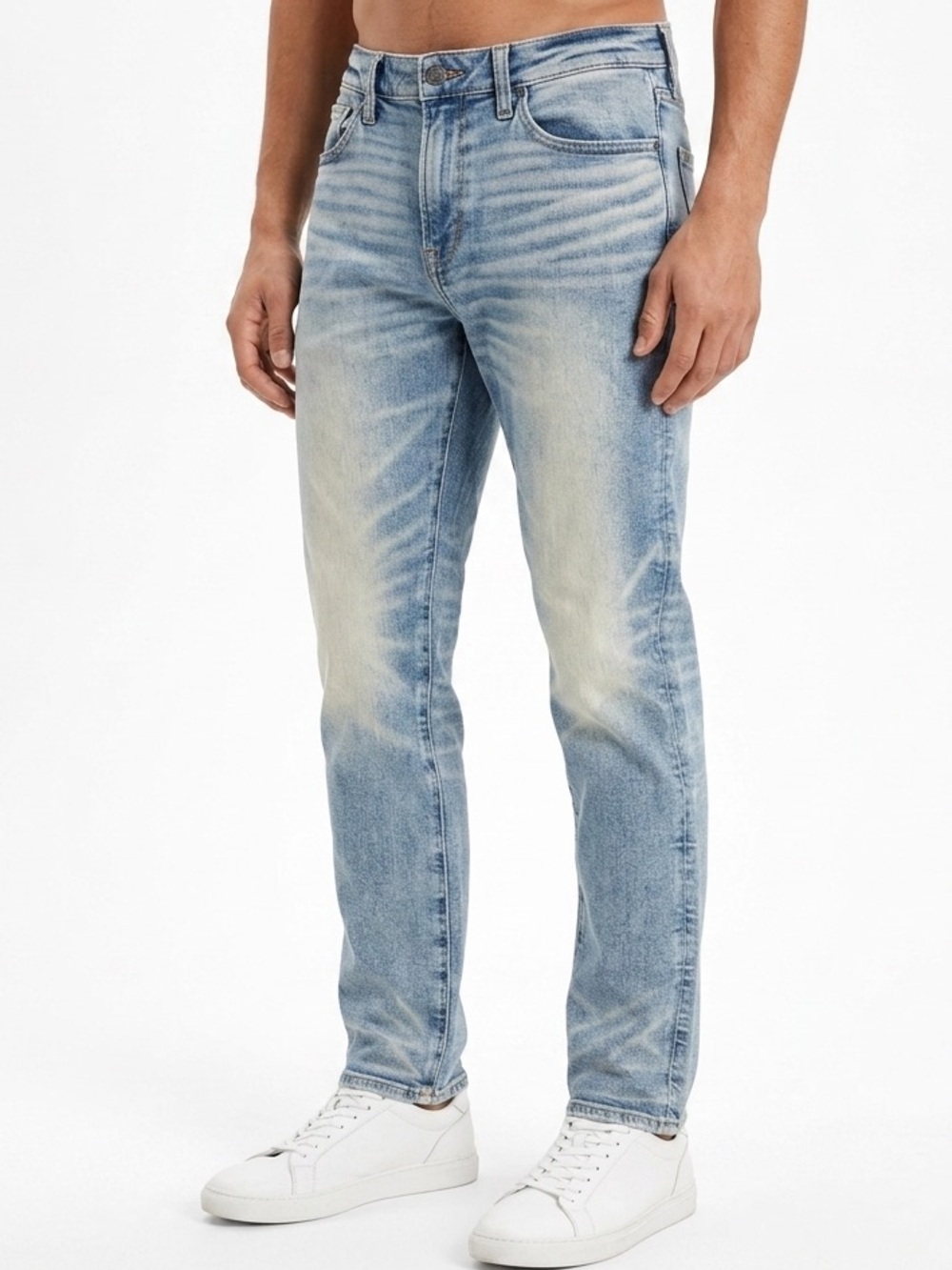 AE Airflex Athletic Skinny Faded Blue Jeans Men's 28x30